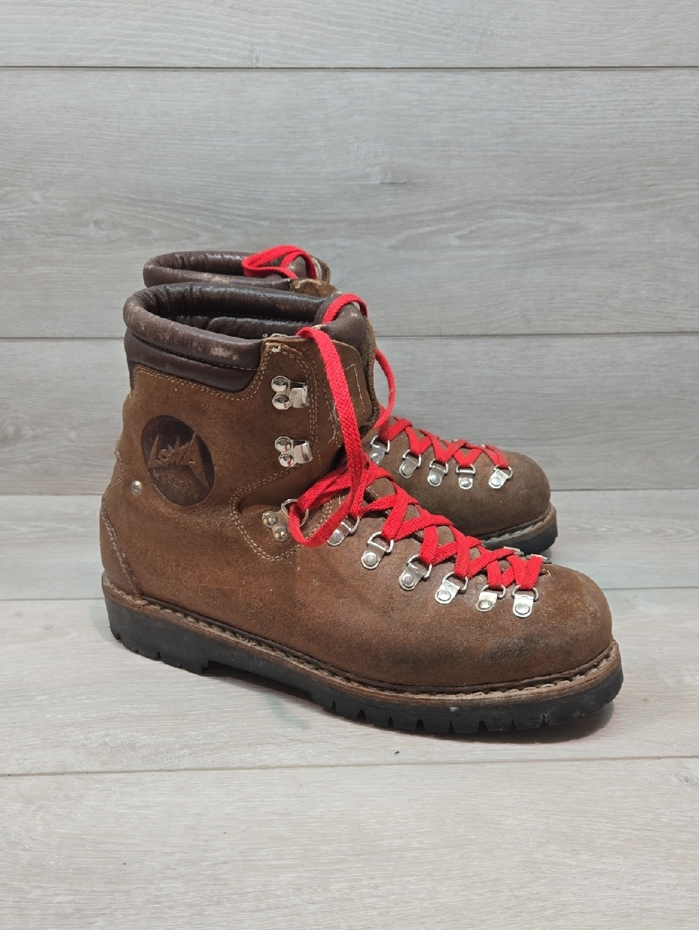 Vintage Lowa Mens 7288Leather  Steel Toe Constraction Boots Shoes Vibram Sz 9.5N